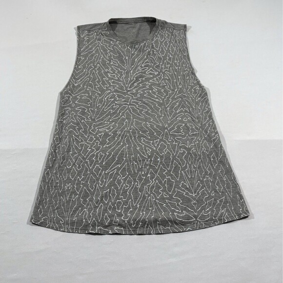 lululemon athletica Tops - Lululemon Muscle Hustle Tank Top Womens Gray Print Lightweight Active Sz 6